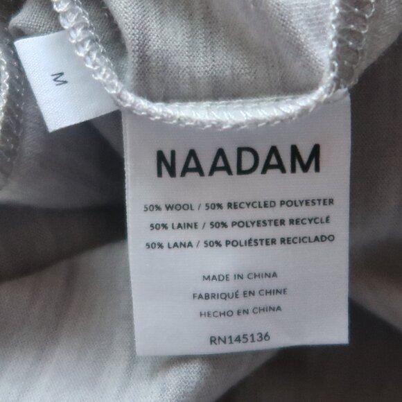 NAADAM Cement Gray Wool Ultralight Long Sleeve Polo Shirt Casual Size M Medium - Picture 8 of 9